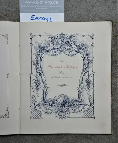 Börckel, Alfred: Des Hessenlandes Huldigung. Festspiel mit Volksliedern und Chorgesängen.
Nach der Dichtung von Bibliothekar Alfred Börckel illustriert von Peter Halm als Handschrift gedruckt von Heinrich Waltau Hofdruckerei Wallau, Mainz. 