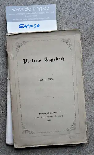 Platen, août: Journal de Platens. 1796-1825.