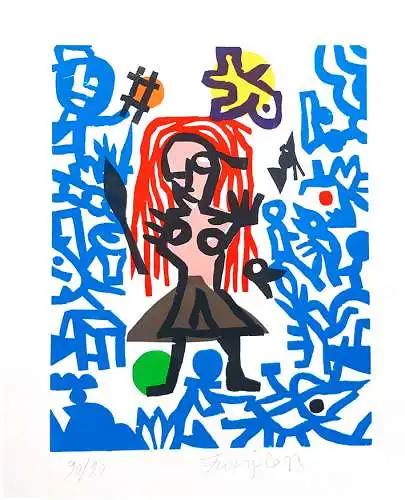 Martin Furtwängler: Nummerierter & signierter Original-Holzschnitt zuzüglich signiertem Offsetplakat