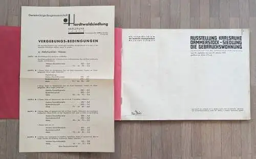 Gropius, Walter: Ausstellung Karlsruhe, Dammerstock-Siedlung: Die Gebrauchswohnung. Veranstaltet von der Landeshauptstadt Karlsruhe vom 29. September bis zum 27. Oktober 1929. 23 Typen, 228 Wohnungen. Oberleitung Professor Dr. W. Gropius. 