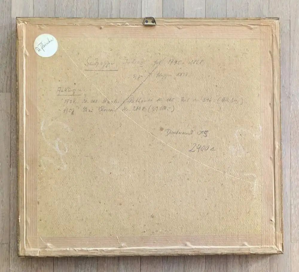 Winterliche Jagdszene - Kleines altmeisterliches Aquarell 3