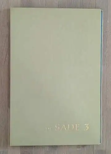 Original Ledermappe mit 7 signierten Radierungen von Uwe Bremer zu Band 3 der Ausgewählten Werke des Marquis de Sade.