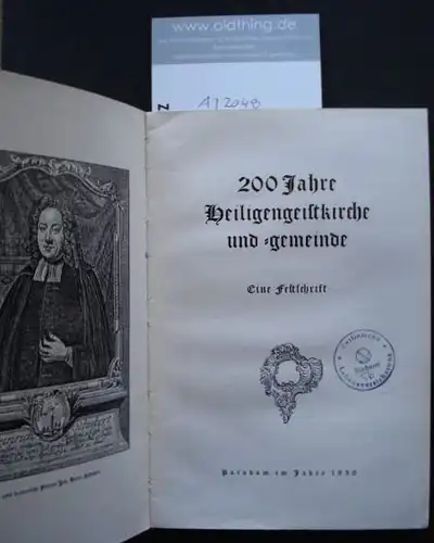 200 Jahre Heiligengeistkirche und -gemeinde. Ein Festschrift.