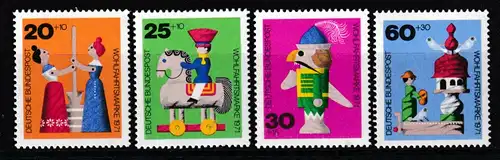 BRD 705-08 kpl. Satz Wohlfahrt: Holzspielzeug, postfrisch **
