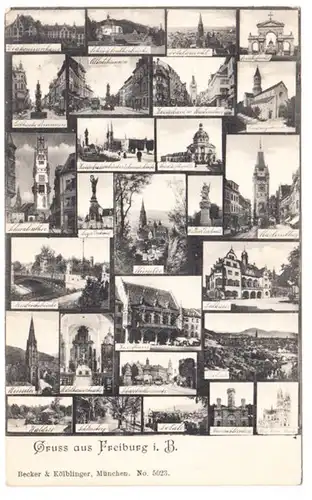 AK Gruss aus Freiburg i.B. Mehrbild, ungel.