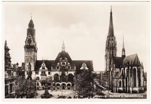 AK Duisburg, Rathaus und Salvatorkirche, ungel.