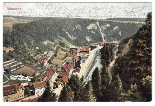 AK Rübeland, Harz-Zahnrad-Bahn, Bahnpost, gelaufen 1905