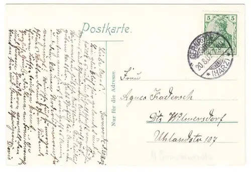 AK Gernrode i. Harz mit Stubenberg, gel. 1907