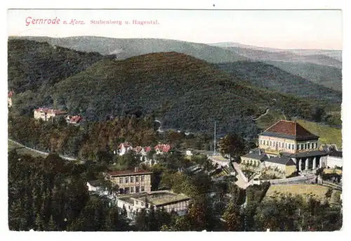 AK Gernrode i. Harz mit Stubenberg und Hagental, gel. 1911