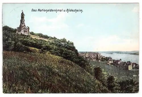 AK Das Nationaldenkmal und Rüdelsheim gel. 1907