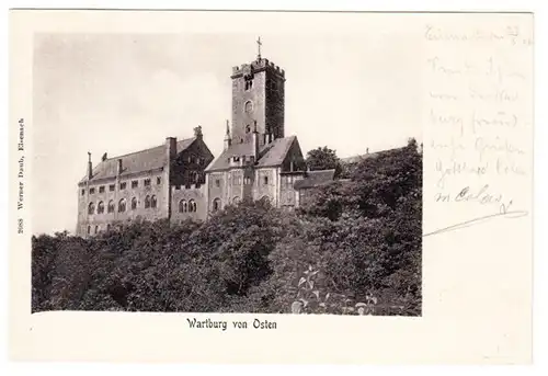 AK Eisenach, Wartburg von Osten, gel. 1902