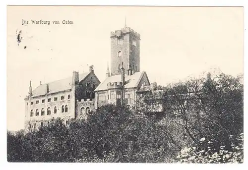 AK Eisenach, Wartburg von Osten, gel. 1908