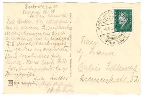 AK Bad Buckow, Schermutzelsee, gel. 1930