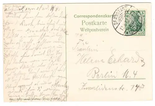 AK Bernstadt i. Sachsen, Totalansicht, gel. 1913
