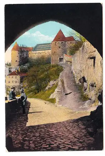 AK Bautzen, vue à travers la porte du moulin, poste de terrain, hôpital de réserve, gel. 1916