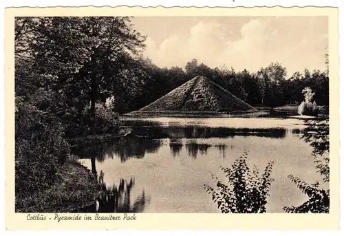 AK Cottbus, Pyramide im Branitzer Park, gel. 1940
