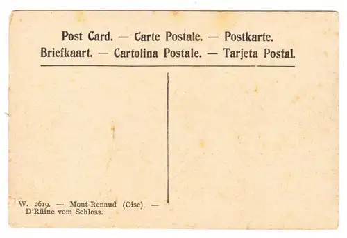 CPA Oise, Mont Renaud, Les ruines du Chateau, ungel.