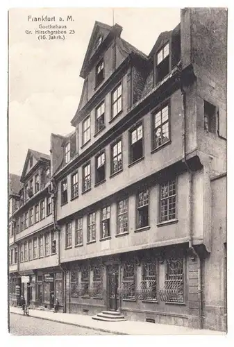 AK Frankfurt, Goethehaus, Gr. Hirschgraben 23, gel. 1908