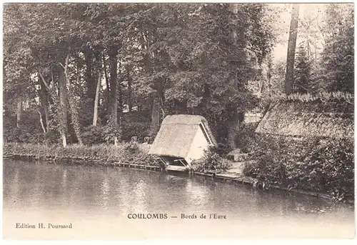 CPA Coulombs, Bords de l'Eure, gel. 1909