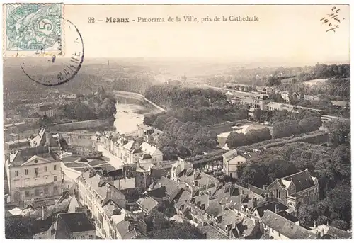 CPA Meaux, Panorama de la Ville, pris de la Cathedrale, gel. 1907