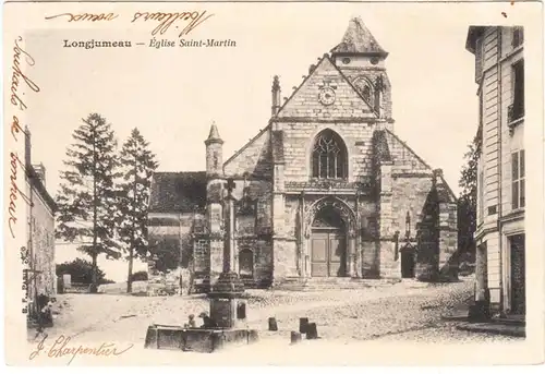 CPA Longjumeau, Eglise Saint-Martin, gel.
