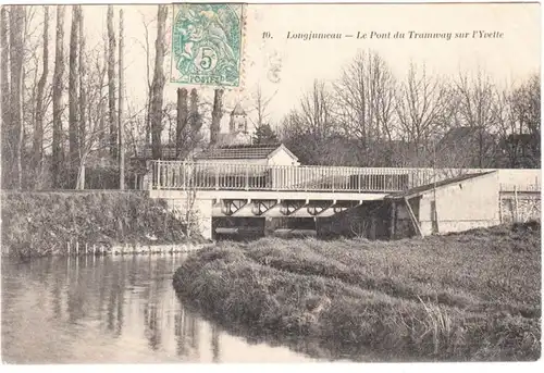 CPA Longjumeau, Le Pont du Tramway sur l'Yvette, gel.