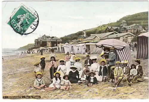 CPA Houillgate, Sur la Plage, gel. 1910