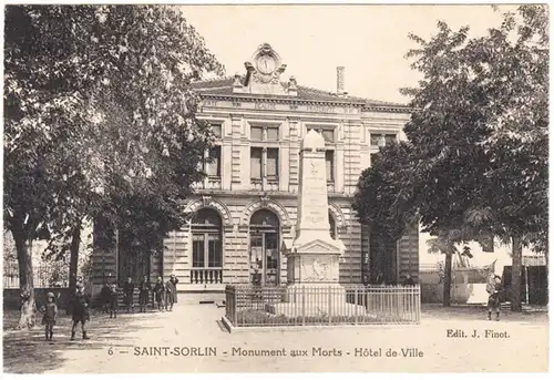 CPA Saint- Sorlin, Monument aux Morts- Hotel de Ville, ungel.