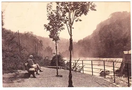 CPA Bellegarde, Chutes du Rhône vous du Belvedere, engl. 1936