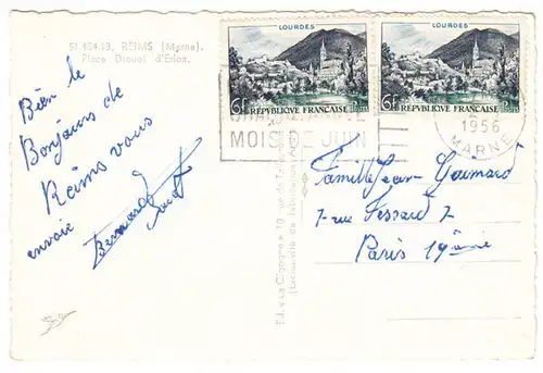 CPA Reims, Place Drouet d'Erlon, gel. 1956