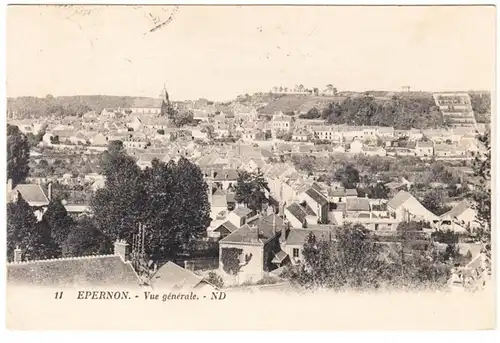 CPA Epernon, Vue generale, gel. 1924