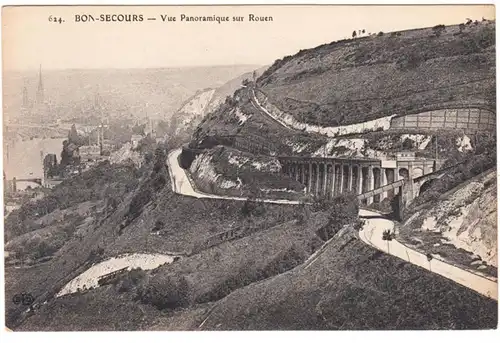 CPA Bon-Secours, Vue Panoramique sur Rouen, ohn.