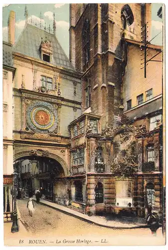CPA Rouen, La Grosse Horloge, ungel.
