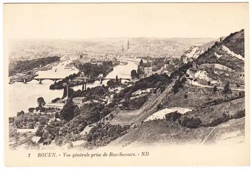 CPA Rouen, Vue generale prise de Bon-Secours, ungel.