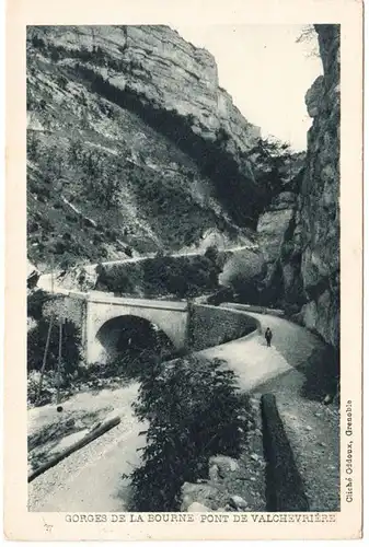 CPA Gorges de la Bourne, Pont de Valchevriere gel.