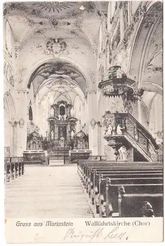 AK Gruss aus Mariastein, Wallfahrtskirche (Chor), gel. 1904