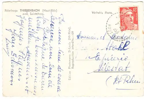 CPA Pelerinage, Thierenbach avec Ste. Anne, engl. 1953