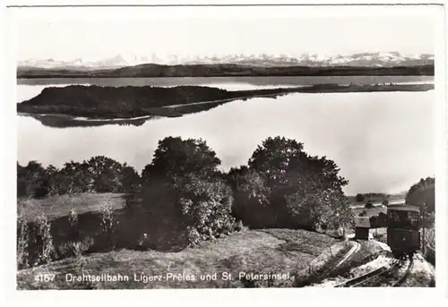 CPA Ligerz-Pres et St. Petersinsel, téléphérique, gel. 1961