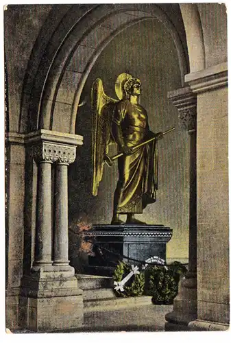 CPA Figure des anges au Mémorial de Gravelote, L'ange du Mausolée, gel. 1913