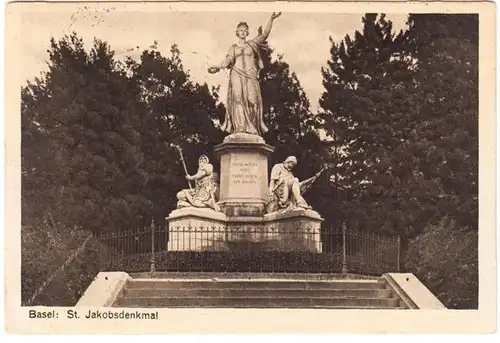 CPA Bâle, St.Jacobdenkmal, gel. 1920