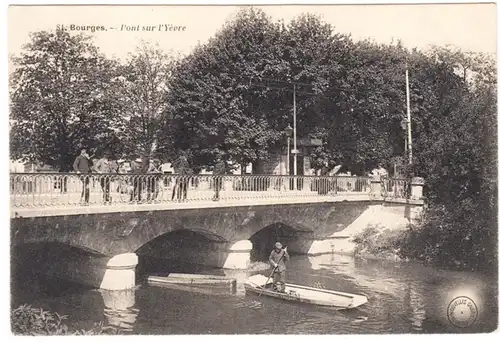 CPA Bourges, Pont sur l'Yevre, gel. 1907