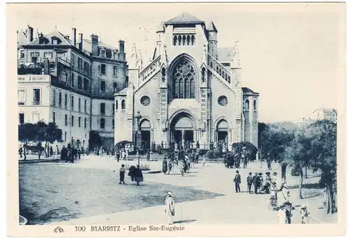 CPA Biarritz, Eglise Ste.-Eugenie, gel. 1924