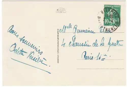 CPA Biarritz, Eglise Ste.-Eugenie, gel. 1924