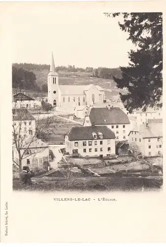 CPA Villers-Le-Lac, L'Eglise, ungel.