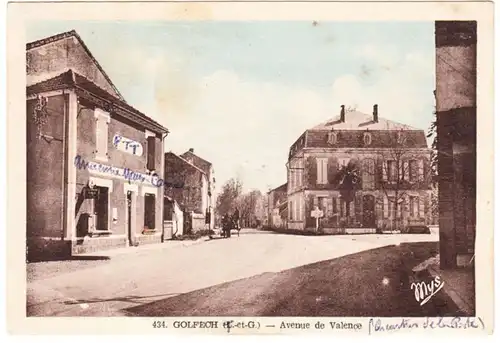 CPA Golfech, Avenue de Valence, en 1953