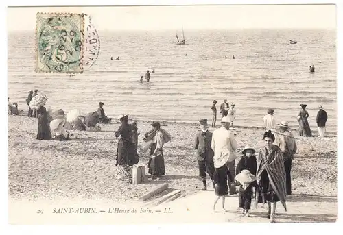 CPA Saint Aubin, L'Heure du Bain, gel. 1906