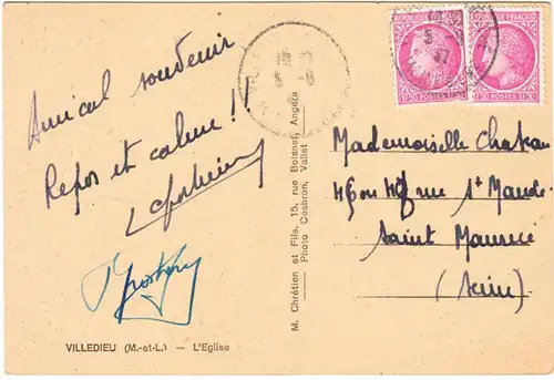 CPA Villedieu, L'Eglise, ungel.