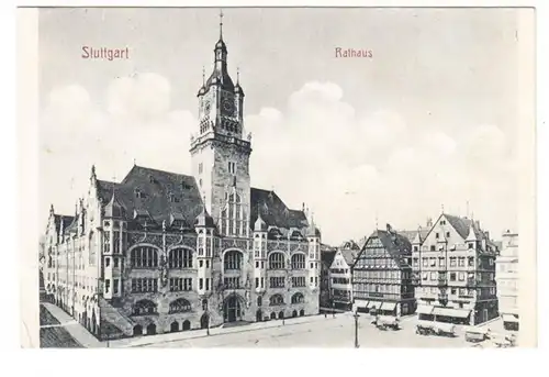 AK Stuttgart, Hôtel de ville, gel. 1911