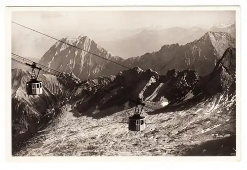 AK Bayerische Zugspitzenbahn, Schwebebahn vom Schneefernerhaus, gel. 1938