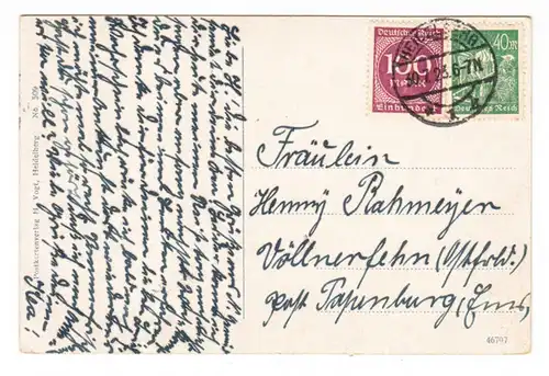 AK Gruß aus Neckargemünd, gel. 1923